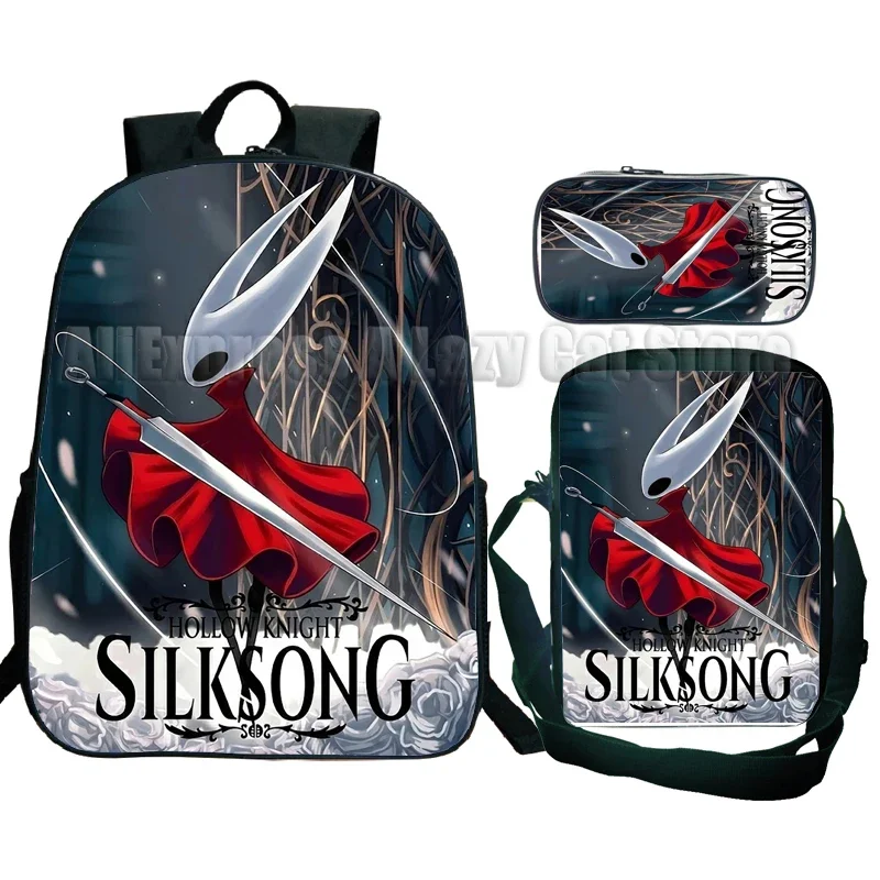 3pcs/set Hollow Knight Silksong Backpack Hornet Fridge Magnet Teenage Boys Girls School Bags for Kids Students Chlidren Book Bag