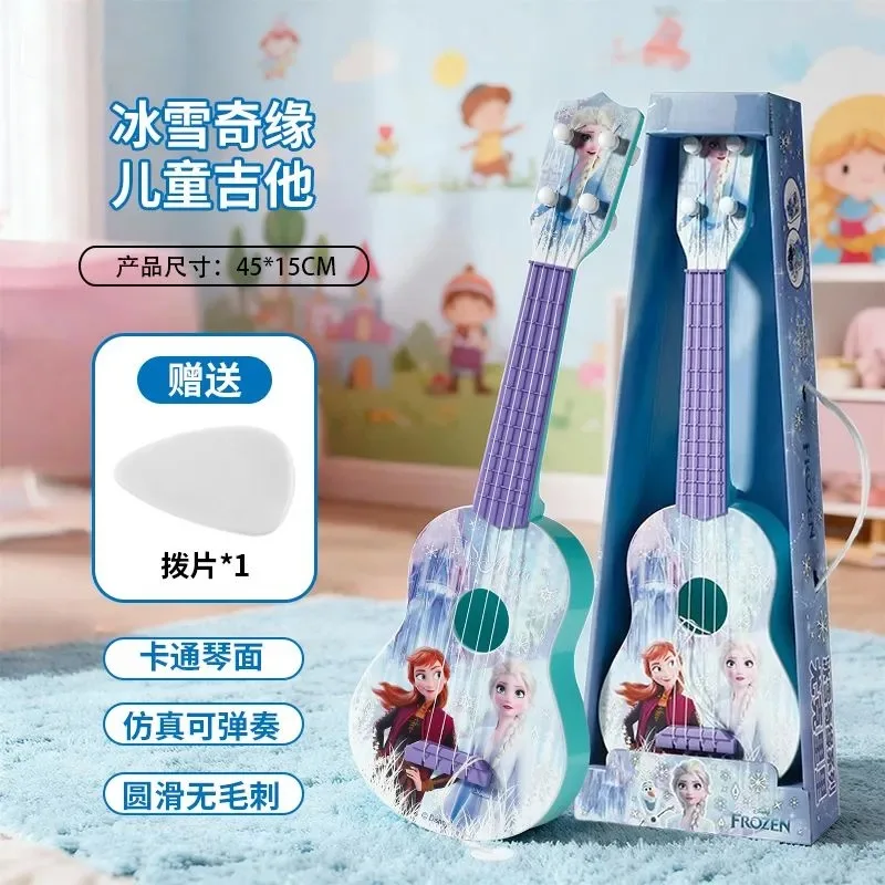 Zabawki dla dziewczynek Disney Księżniczki Zwierzogród Kraina Lodu 2 Gitara Instrument muzyczny Symulacja zabawka dla dzieci Elektroniczne prezenty świąteczne
