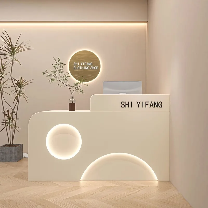 Trendy Premium Reception Desks Exquisite Beauty Nordic Creative Reception Desks Elegant Luxury Mostrador Commercial Furniture