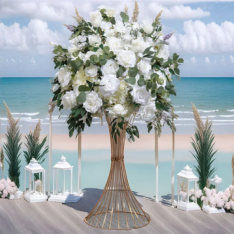 

Brand New Artificial Balls Greenery Rose Combo Chic Table Display Candleholder Geometric Frame Decor