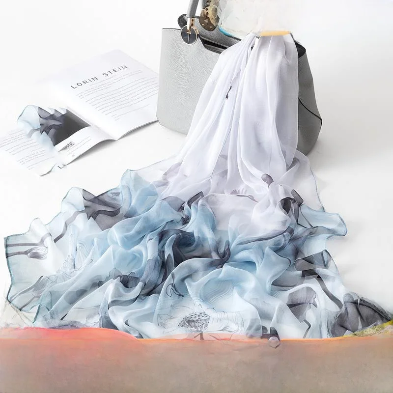 本物のシルクスカーフ-レディース-00-マルベリーシルク-多用途-ロングスタイル-秋冬-薄手-ママ風ショール-ハングバージョン-花柄