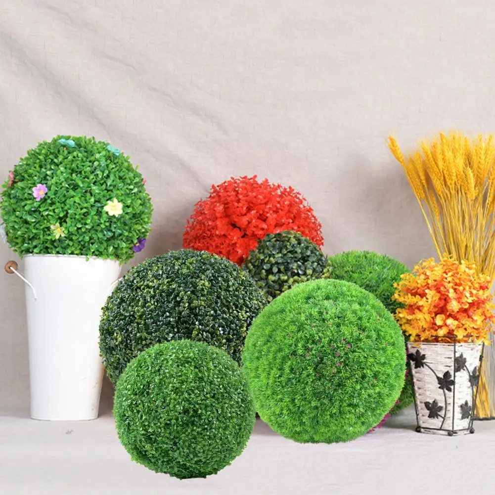 Uv-resistant Artificial Plant Realistic Uv Resistant Boxwood Topiary Ball Decoration for Outdoor Garden Porch Backyard for A