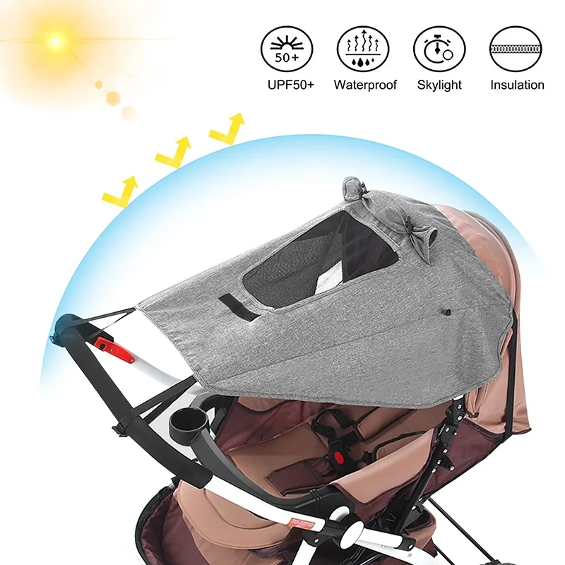 Sonnenblende für Kinderwagen Sonnenschutz Universal wasserdichter Kinderwagen Zubehör Kinderwagen Sonnenschutz für Outdoor-Anti-UV-Kinderwagen