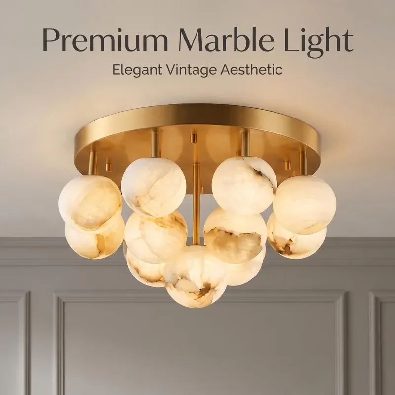 Wholesale Modern Simple Embedded Ceiling Light Natural Alabaster Panel Ultra-thin LED Light OEM for Bedroom Corridor