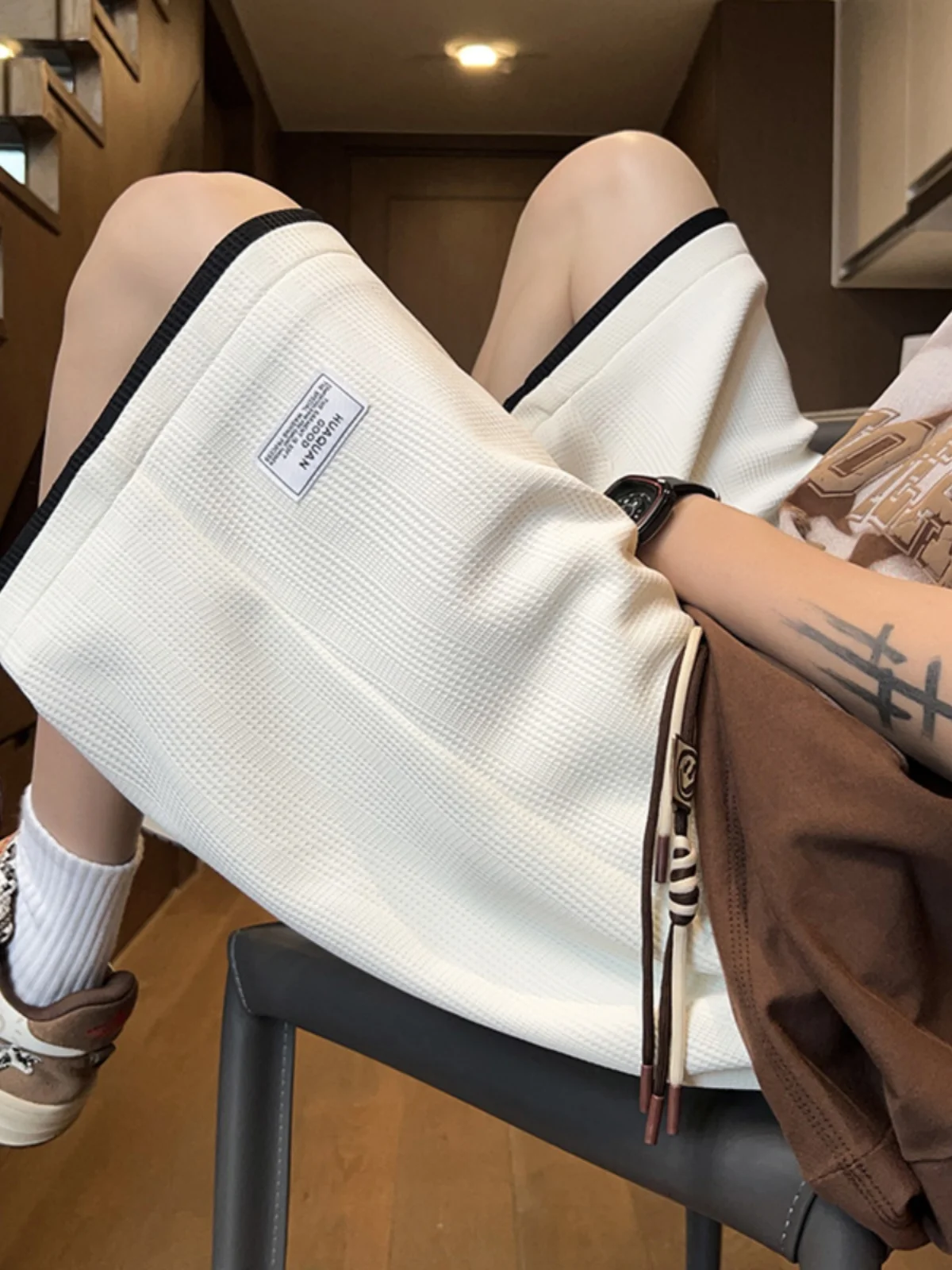 

Модные мужские спортивные шорты оверсайз в американском ретро-стиле, свободного кроя, летние, с эффектом двухслойности, для велоспорта