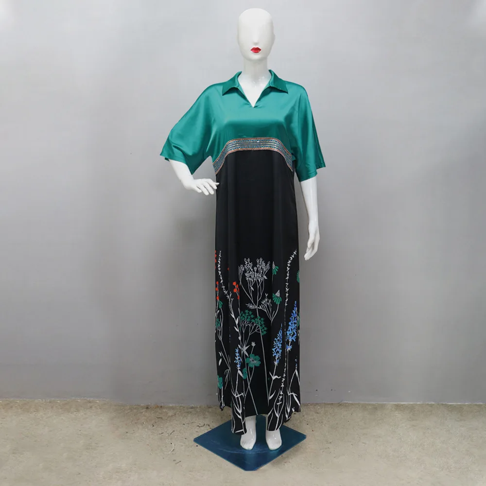 

Ближний Восток Исламский Дубай Арабский Весна/Лето Новый Мусульманский Марокко Роскошный Модный Принт Контрастный Ближний Восток Халат Платье