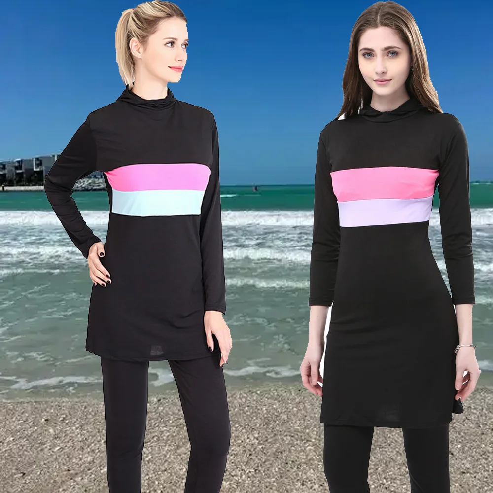 

Burkini Femme Musulmane Купальник Burkinis с длинным рукавом Плавание Пляжная одежда для серфинга Спортивные исламские купальники Женские мусульманские майо де Бен
