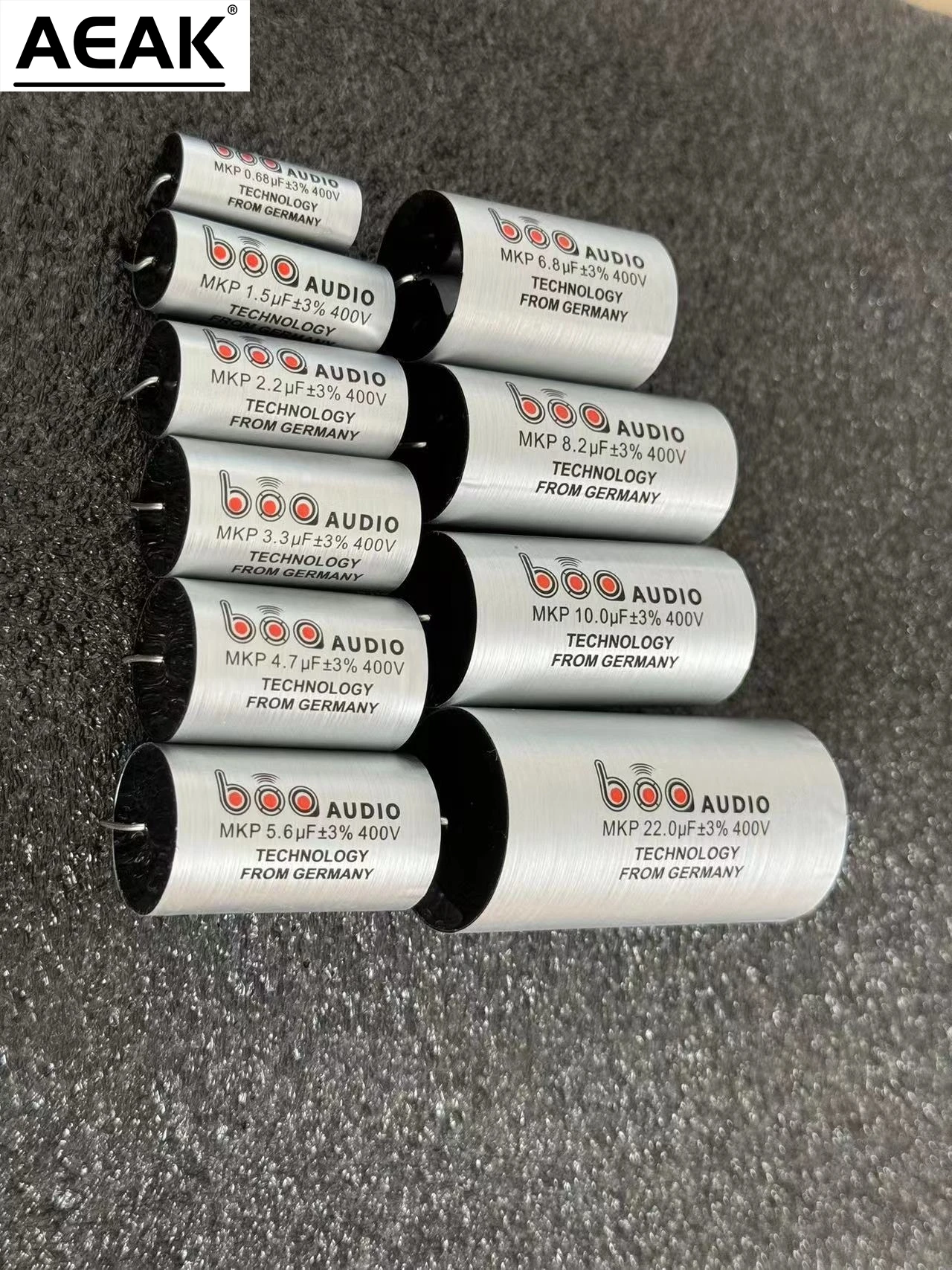AEAK 폴리프로필렌 필름 커패시터 오디오 커플 링 주파수 분할 MKP 커패시터 400v 0.68UF 1.5UF 2.2UF 3.3UF 4.7UF ~ 22uf ±3%