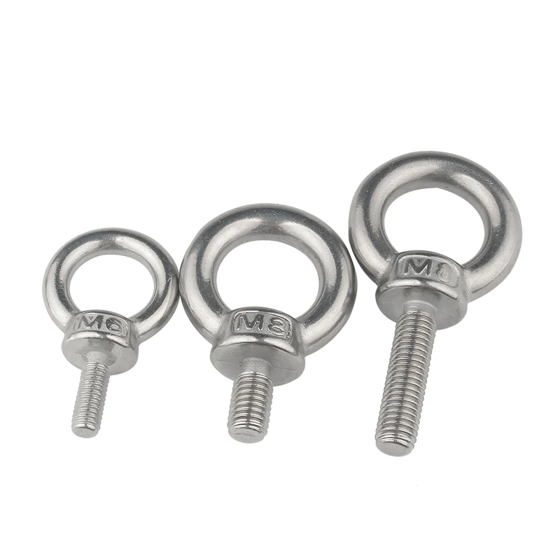 5/1pcs M3 M4 M5 M6 M8 M10 M12 DIN580 Eye Bolt 304Stainless Steel Marine Lifting Eye Screws Ring Loop Hole for Cable Rope Eyebolt