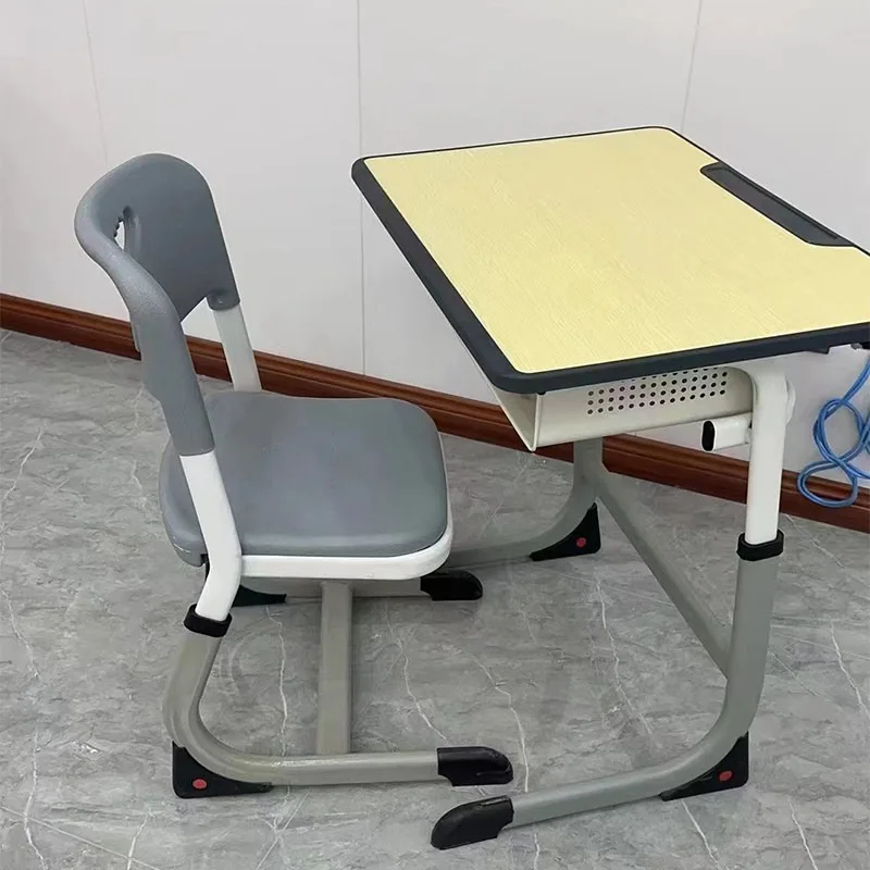 Single and double desks and chairs set, primary school classroom desk lifting study table