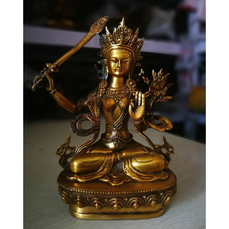 

Antique Copper Bronze Manjushri Bodhisattva Kwan-yin Buddha vajara Statues