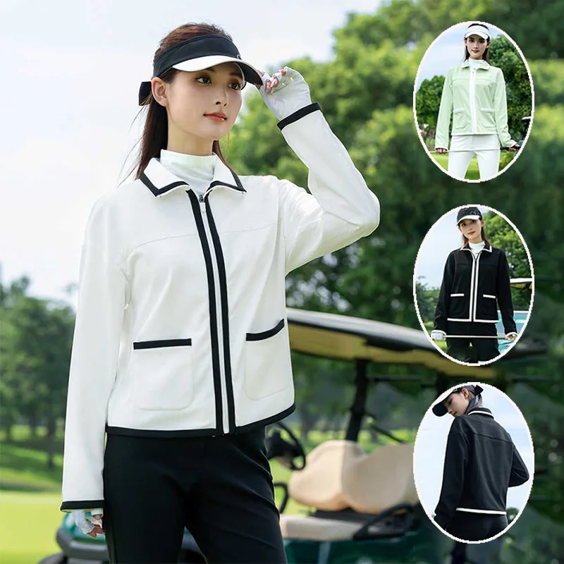 

PGM 2025 осенне-зимние теплые пальто для гольфа, женская тонкая куртка на молнии с лацканами, женская корейская ветрозащитная ветровка, спортивный топ для отдыха