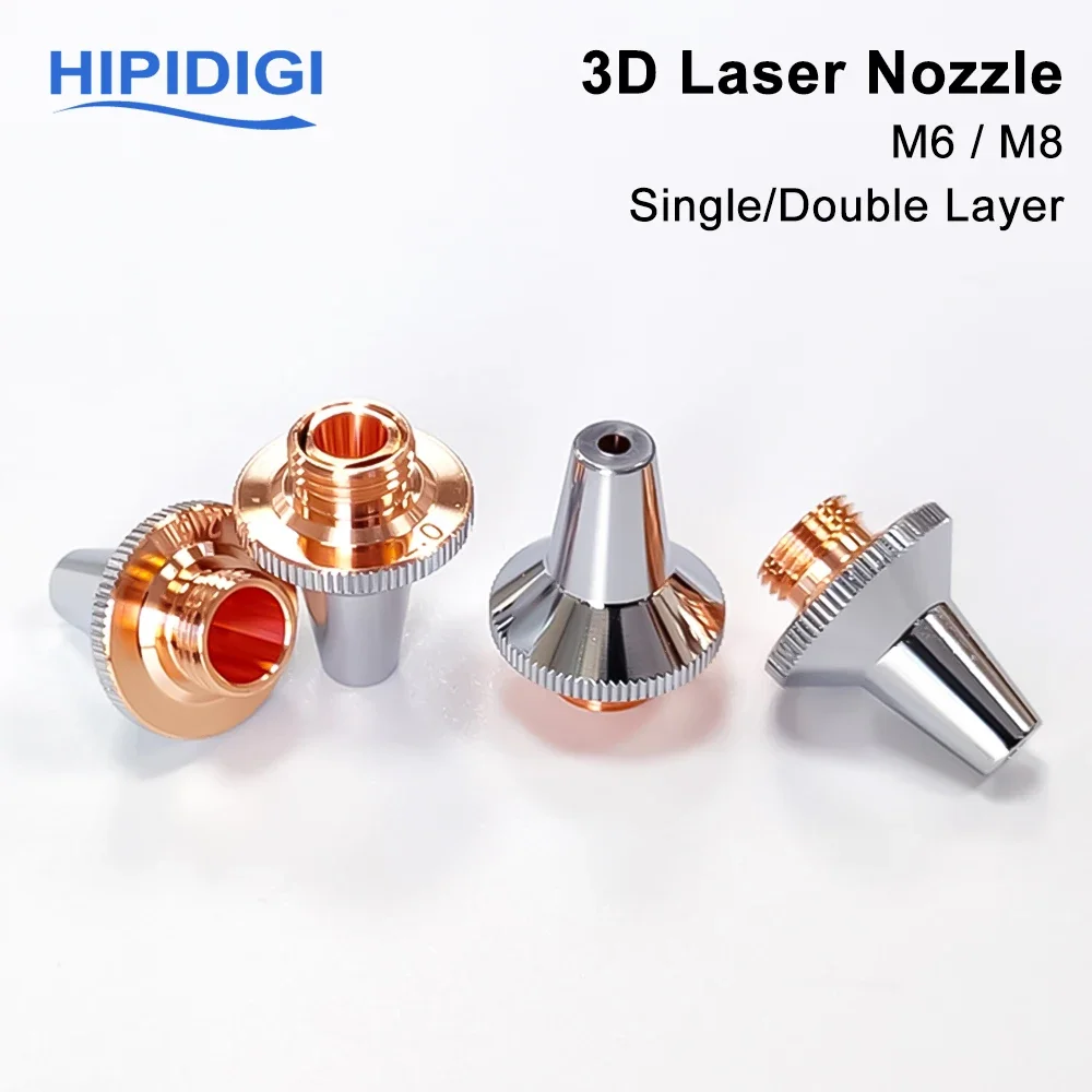 

3D Laser Nozzles M6 M8 Single Double Layer Chrome Fiber Cutting Machine Parts for Raytools BT240S BM109 WSX HAN'S Precitec Head