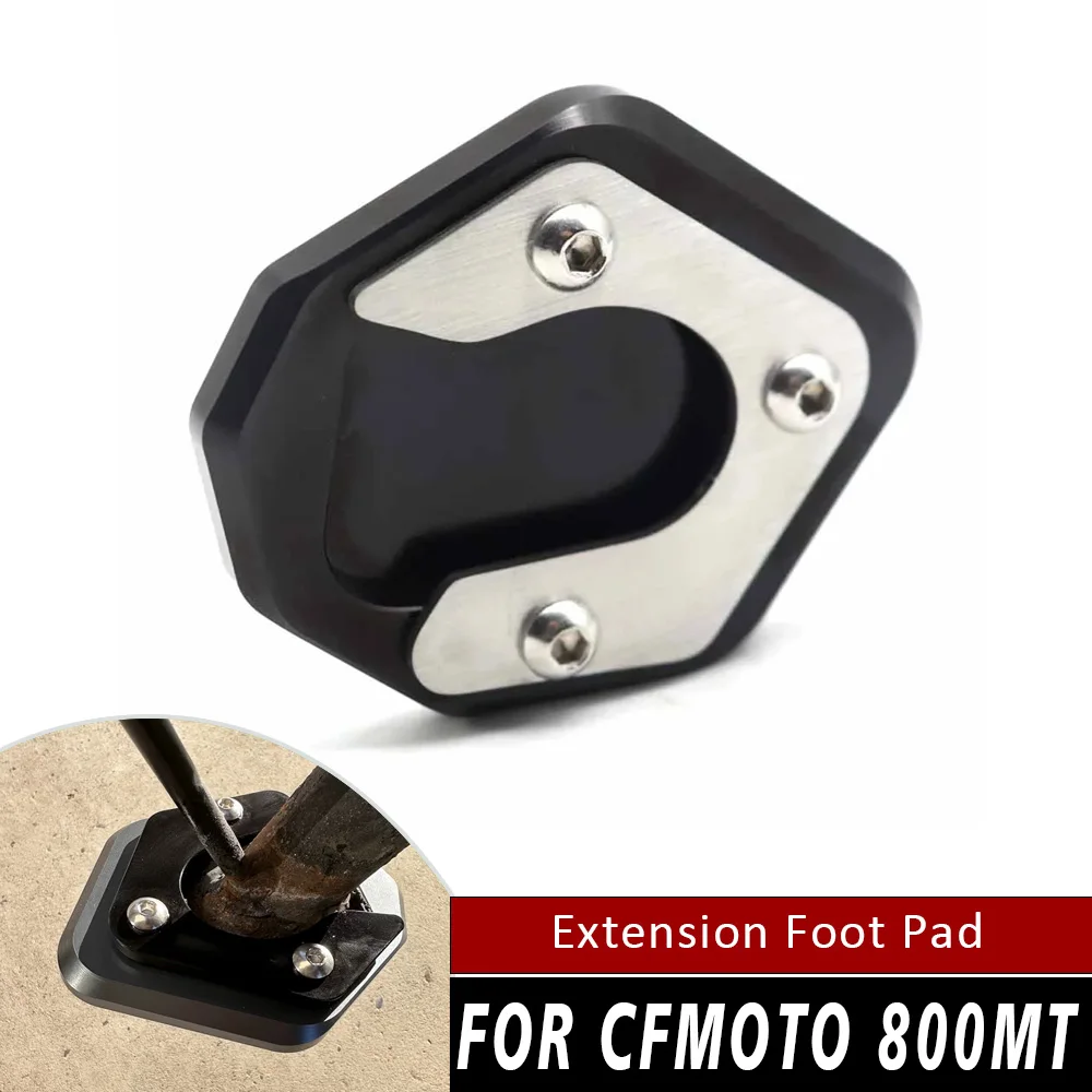 800MT Motorcycle Kickstand Extender Foot Side Stand Extension Pad Support Plate Anti-skid Base For CFMOTO 800 MT 2021 2022 2023