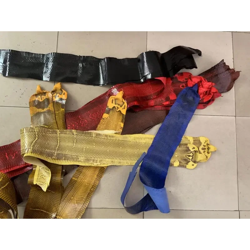 

Цельная часть из натуральной змеиной кожи с разноцветными зернами