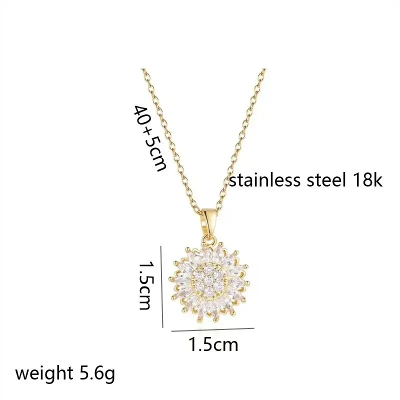 

The latest non-fading titanium steel necklace and classic and fashionable women's rotating ring