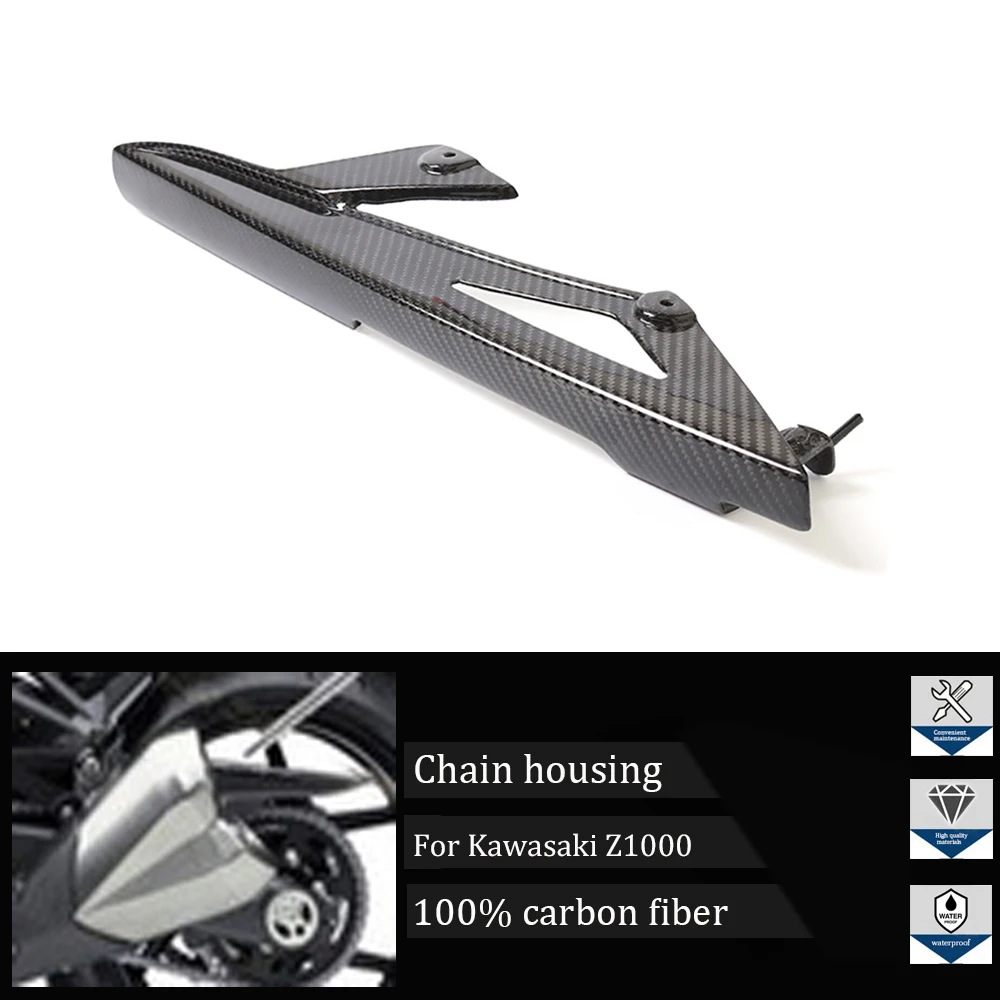 

Suitable for Kawasaki Z1000 Z 1000 2010-2016 11 12 13 14 15 motorcycle back cover, carbon fiber protective chain, chain cover