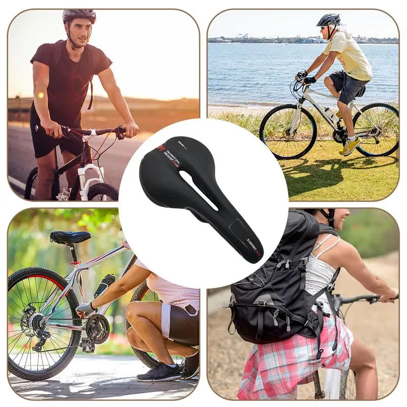 Bicycle Saddle MTB Mountain Road Bike Seat Hollow Gel Comfortable Cycling Cushion Exercise Bike Saddle for Men and Women