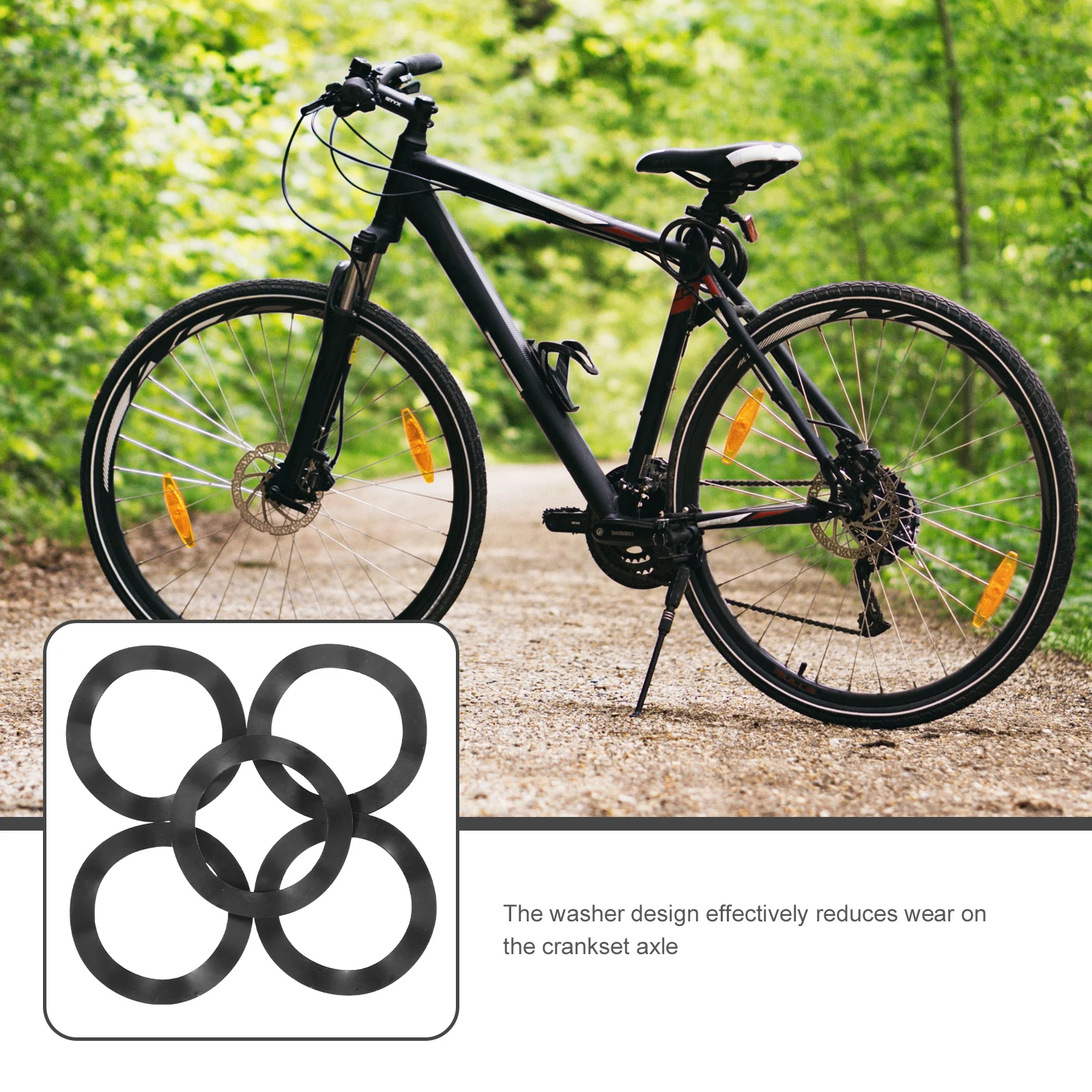 

5 Pcs 24mm Stainless Steel Crankset Axle Washer Mountain Bike Chainset Core Gasket Metal Bike Accessories