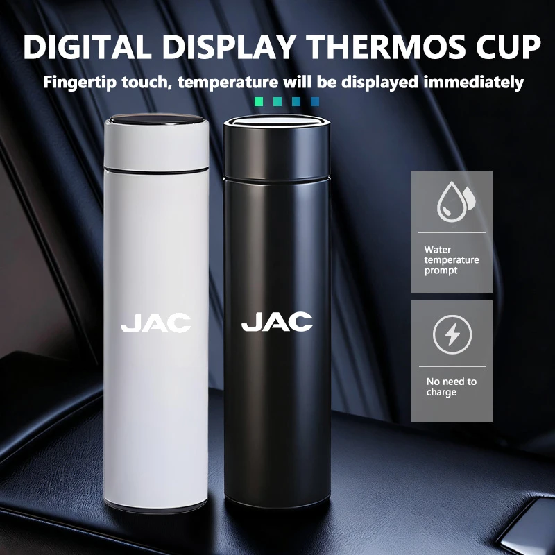 

Car Logo Badge Intelligent Thermos Cup Auto Smart Digital Thermos Cups For JAC JS3 J2 S5 JS2 S3 T8 Refine J5 J6 J7 J4 T6 T8 Pro