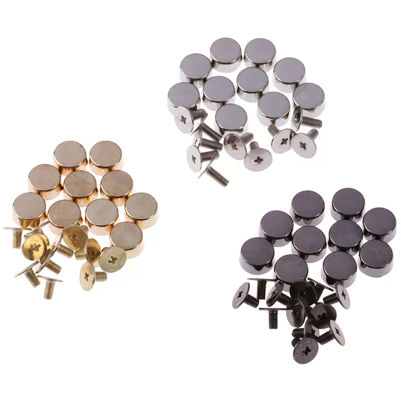 10Sets DIY Leather Buttons Screw Wear Protection Bag Bottom Studs Rivets For Bags Hardware Belt Accessories For Bag Feet Screw