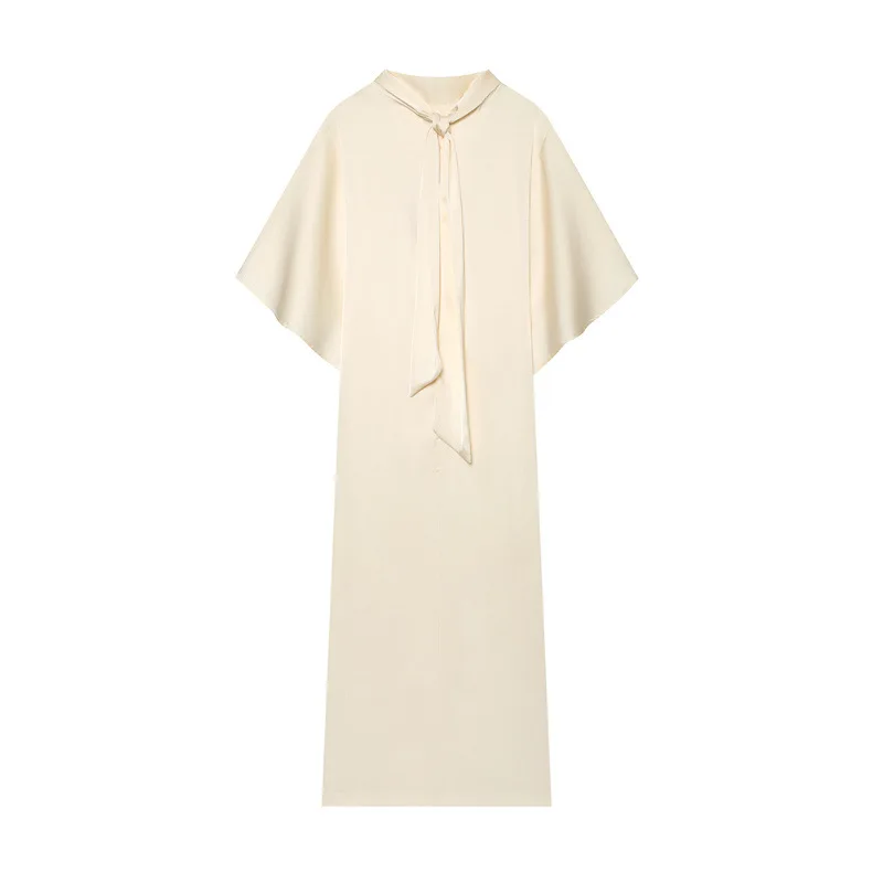 Summer New Comfortable And Thin Short-sleeved High-neck Drape Dress