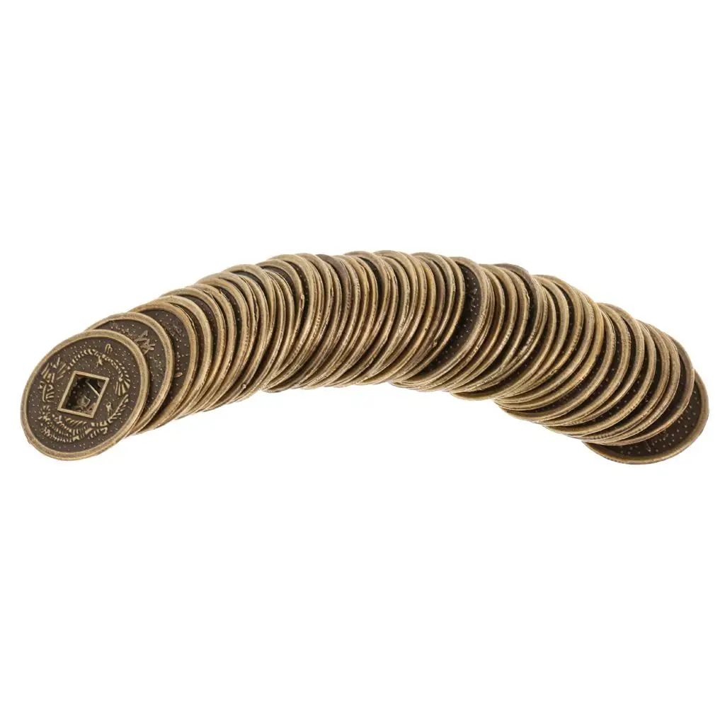 Luck Coins 50pcs Chinese Traditional Coins Feng Shui Coin Set Rare Collectible Ornaments for Home