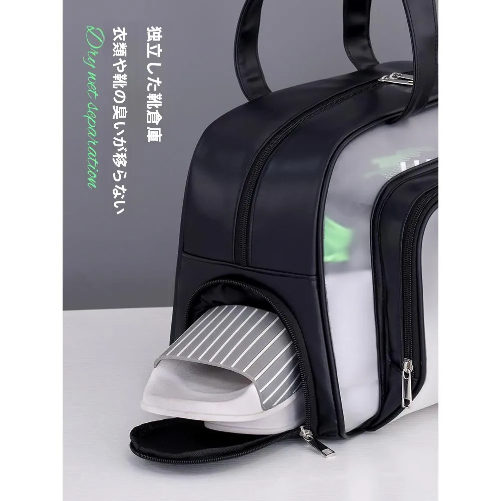 メンズ入浴バッグ-防水ドライウェット分離スイミングバッグ-シューズコンパートメント付き-ハンドヘルドシャワー収納ポーチ-レジャーパック
