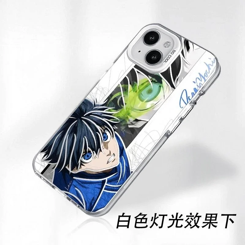 اليابان كرة القدم أنيمي الأزرق قفل قضية الهاتف آيفون 17 16 15 14 13 12 11 برو ماكس زائد الهواء البسيطة Selfish Isagi Yoichi الغطاء الخلفي