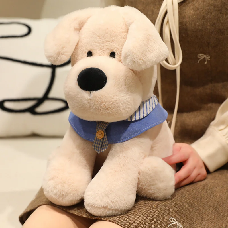 Fuzzy Labrador Retriever Plush Toy Soft Puppy Plushie Lovely Labrador Retriever Stuffed Doll Dog Animal Pillow Birthday Gifts