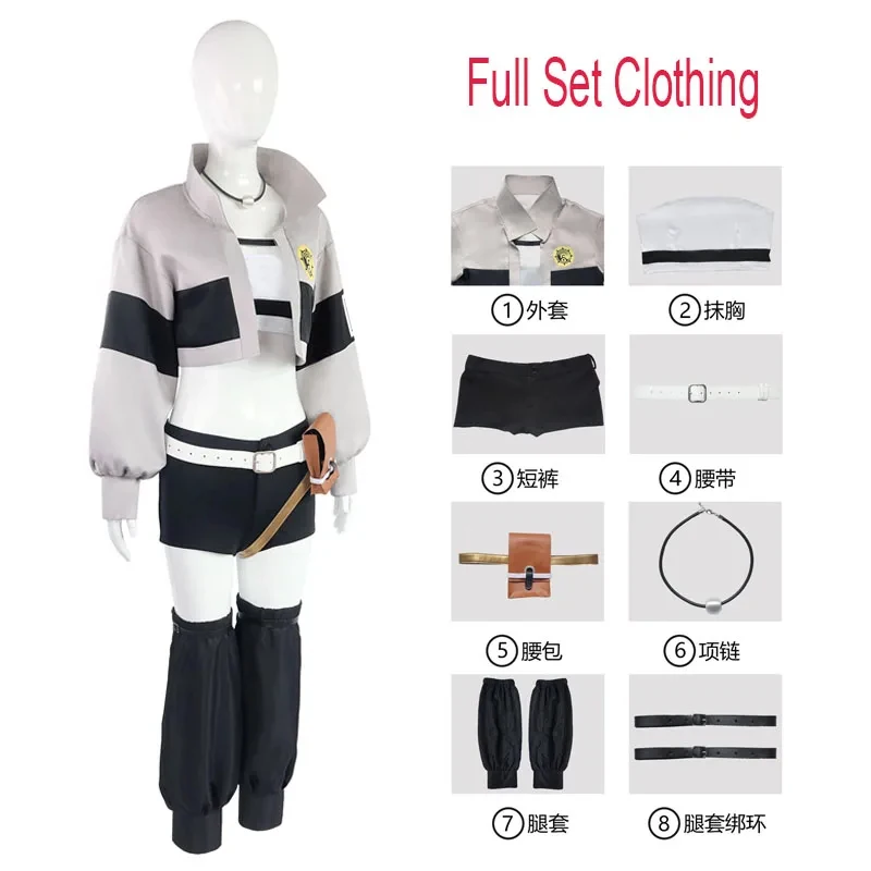 

ADFF15Anime GACHIAKUTA Riyo Cosplay Costume Punk Fashionable Short Jacket Shorts Y2K Uniform Jirai Kei Girls Suit Halloween Disg