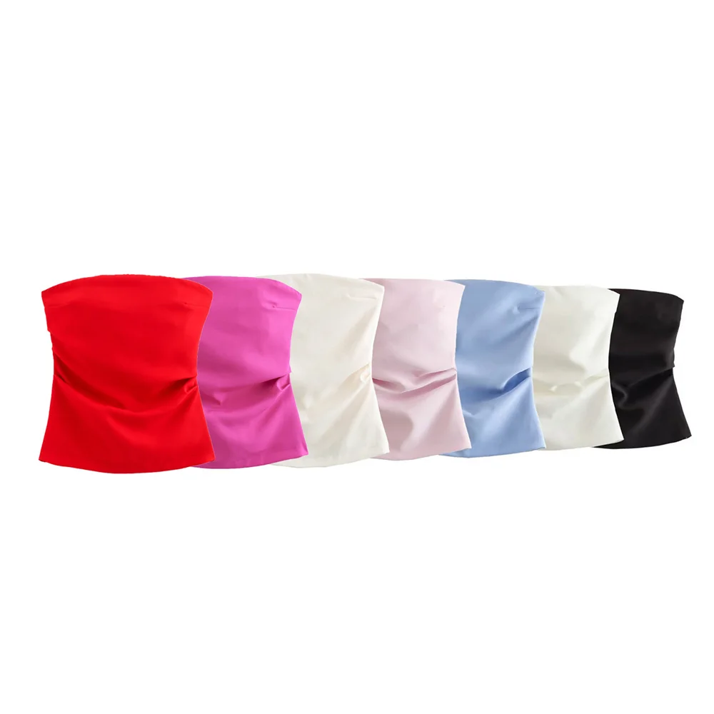 

New women's clothing European and American style sexy pure desire off shoulder strapless top