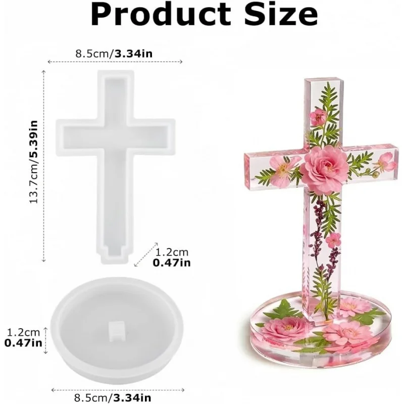 Two silicone molds with a base in the shape of a vertical cross，Can be used for making DIY Hanging candle decorations，As a bless - view 4