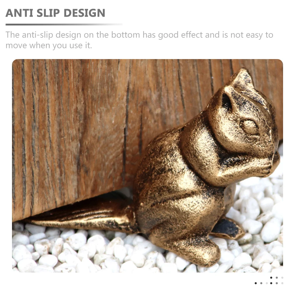 Squirrel Statue Decoration Door Stopper Sturdy Iron Door Stop Security Door Stop For Bedroom