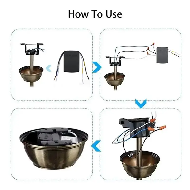 B76B Universal Ceiling Fan Remote Control Kit 3 in 1 with Receiver 3 Speed Timer for Home Office Hotel