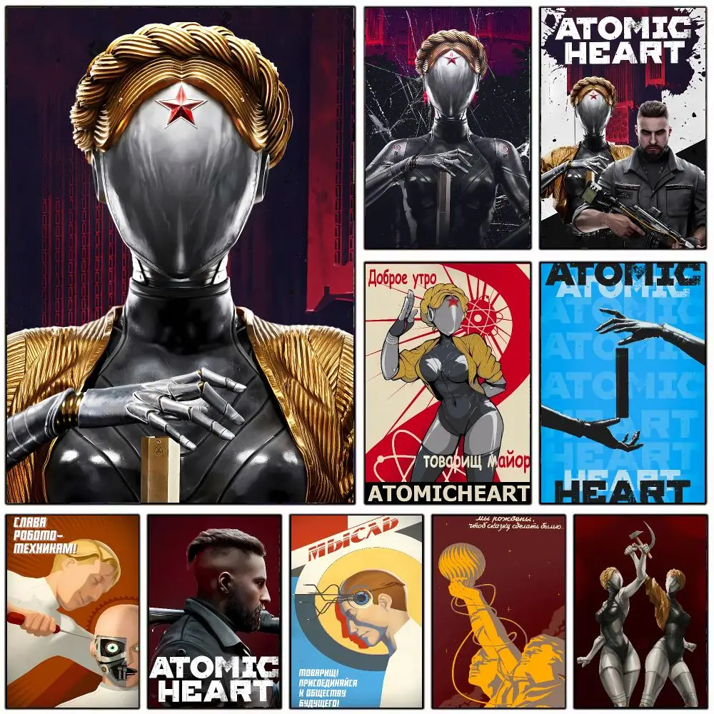 Retro Video Game A-Atomic Heart Poster Wall Art Print Decorative Mural Home Decor Gift Unframed