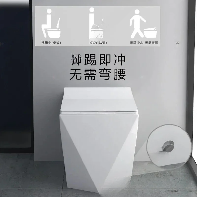 ES 58CM small apartment diamond black pulse toilet, household toilet siphon water-saving color creativity