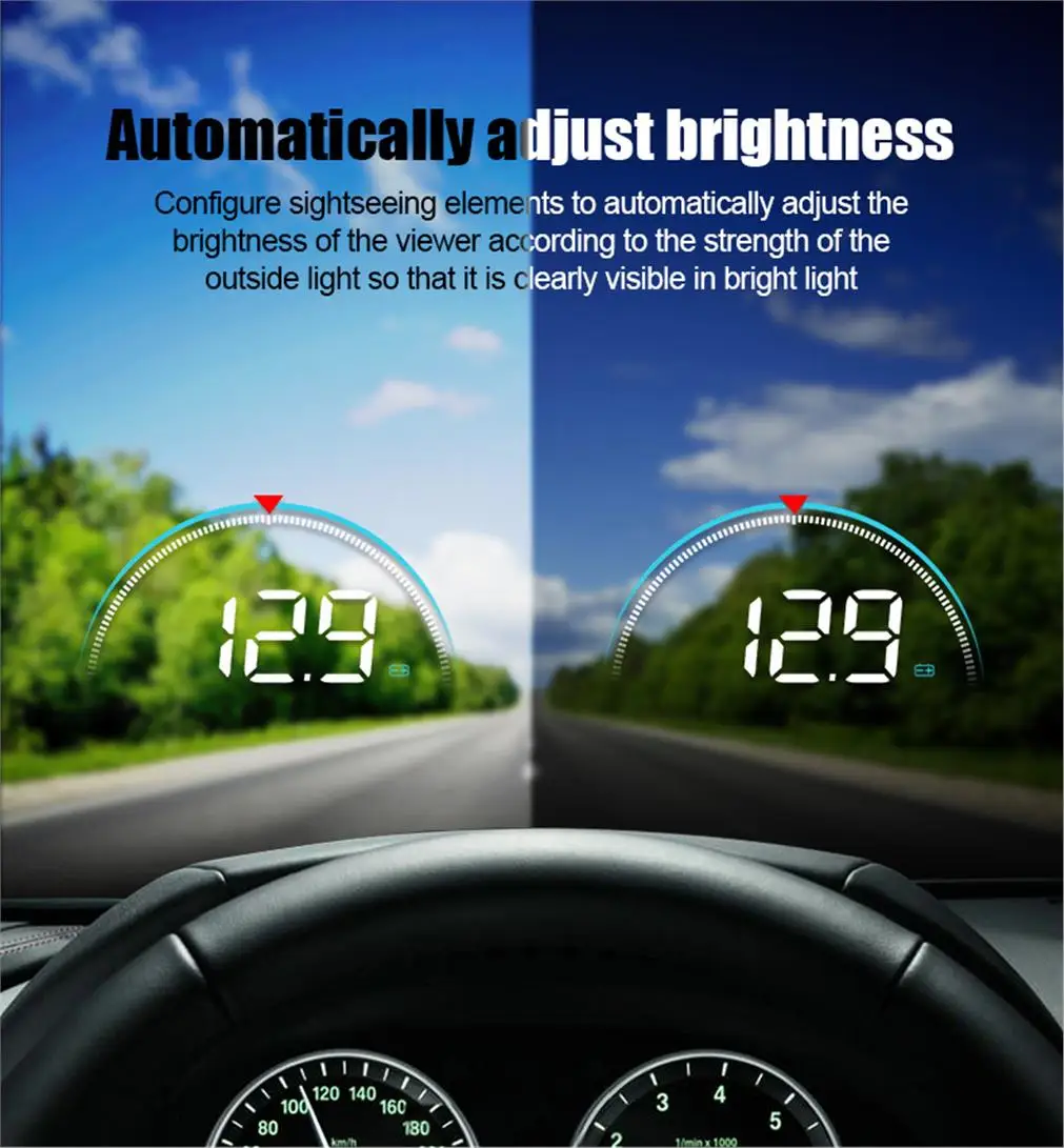 M8 Auto HUD Head-Up-Display OBD2 Geschwindigkeitswarnung Auto Elektronische Wassertemperatur LED Digital-Projektor Windschutzscheibe – Detail 12