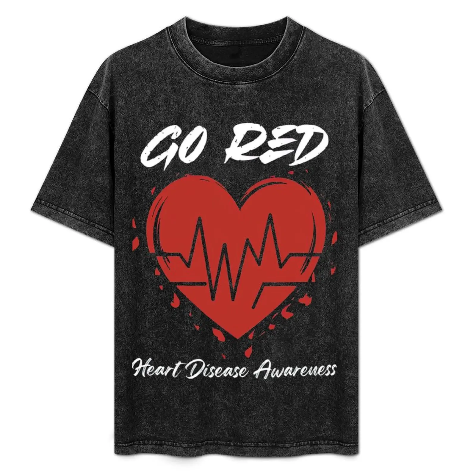 Go Red Heart Disease Awareness T-Shirt shirts graphic cheap stuff customizeds quick-drying mens clothes