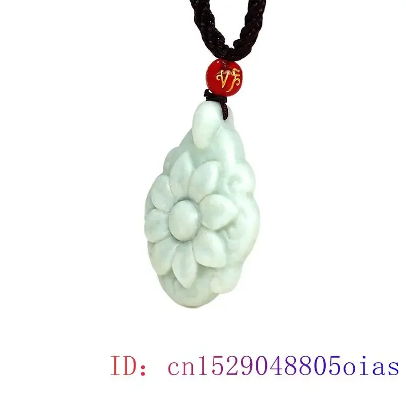 Collier amulette sculptée naturelle, pendentif fleur, vert, véritable cadeau, pierre précieuse, créateur de luxe, bijoux chinois, mode, diversifier