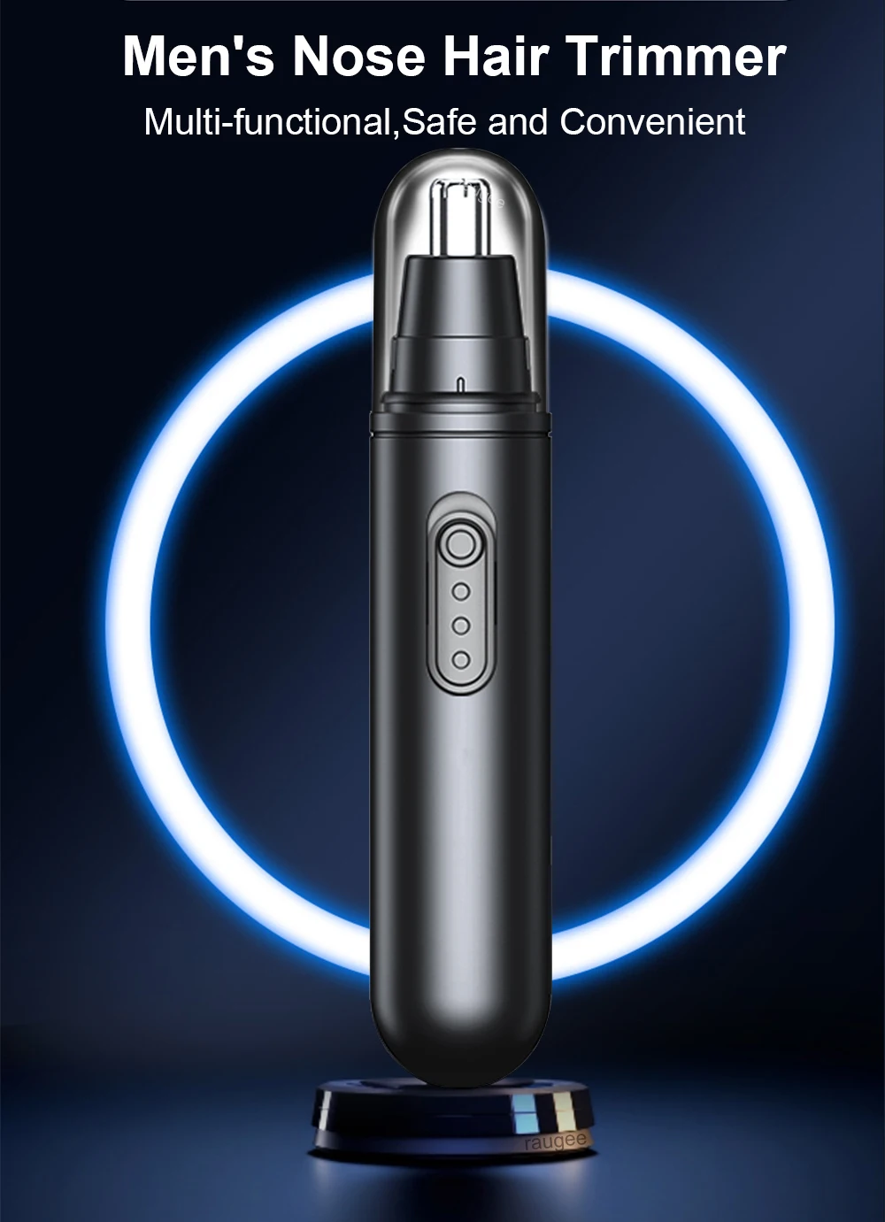 Elektrischer Nasenhaartrimmer, batteriebetrieben, tragbar, Mini-Nasenhaarschneider für Männer, Augenbrauen-, Ohren- und Nasenhaartrimmer – Detail 1