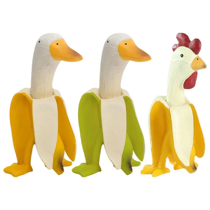 Banana Duck Kawaii Room Decoration Home Office Desk Accessories Miniature Statue Modern Home Creative Craft Object Funny Gift