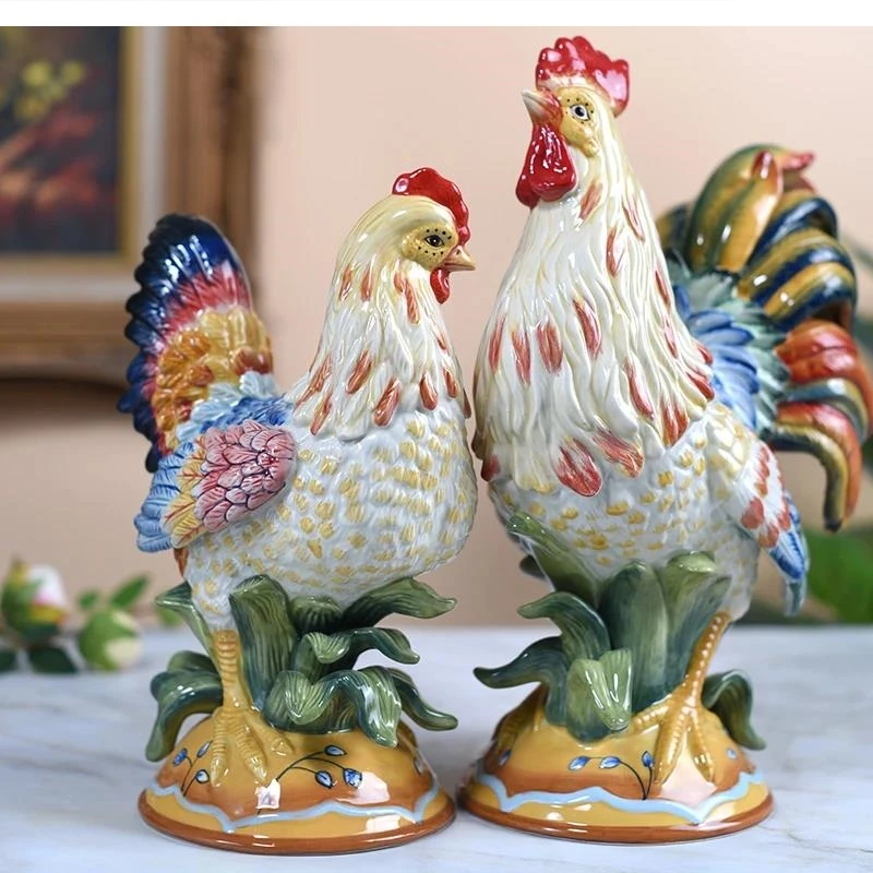 

Ceramic Sculpture Decor Crafts Room Decoration Rooster Ornament Porcelain Figurines