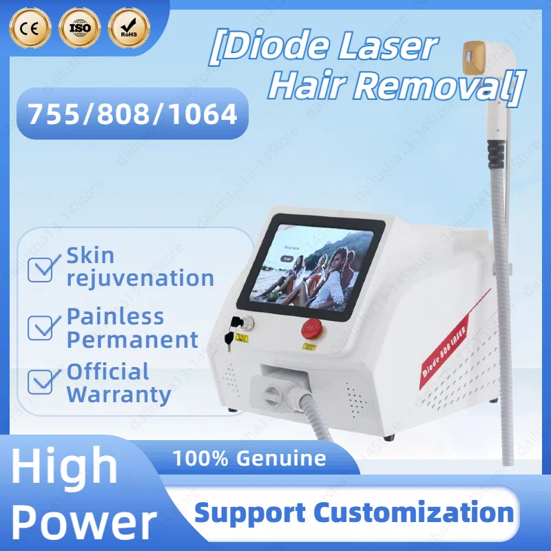 

Diode Laser Hair Removal Professional Machine Newest 755nm 808nm 1064nm Care Facial Body Hair Removal Cooling 3 Wavelength