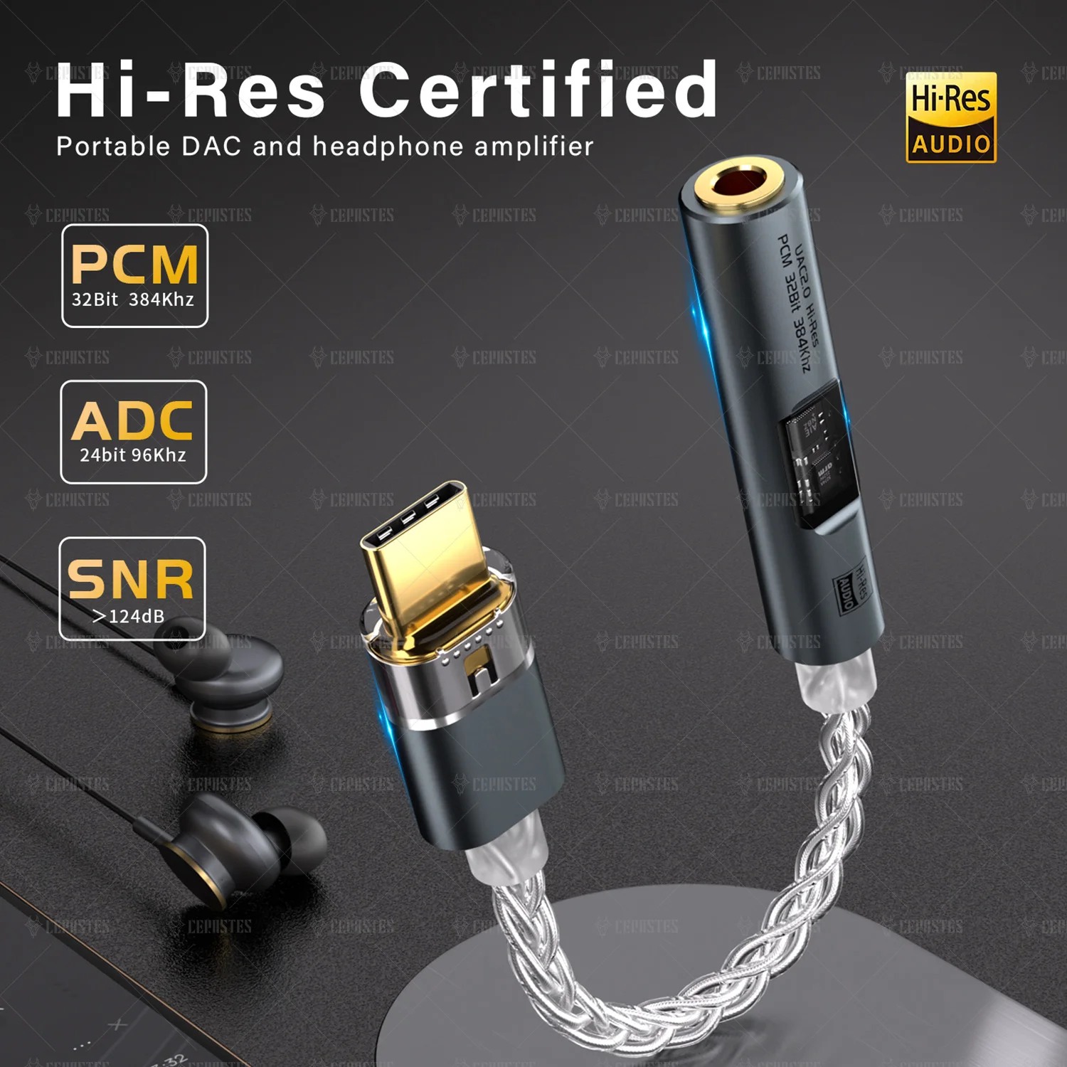 2025 НОВЫЙ ЦАП USB C на разъем 3,5 мм Аудио Aux Адаптер для наушников Усилитель Hi-Fi Конвертер для наушников для iPhone 16 15 iPad Samsung S24U S23U