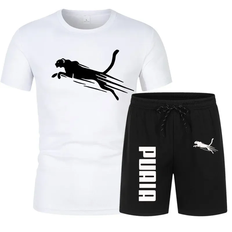 2024 neue Sommer mode bedruckte Herren Shorts Set schnell trocknende atmungsaktive Sport Set Kurzarm T-Shirt Set Herren Jogging Set