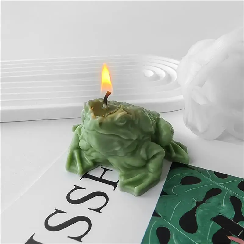 3D Frog Toad Silicone Candle Molds Diy Wild Golden Toad Aromatherapy Gypsum Soap Animal Crafts Resin Casting Mold Home Decor