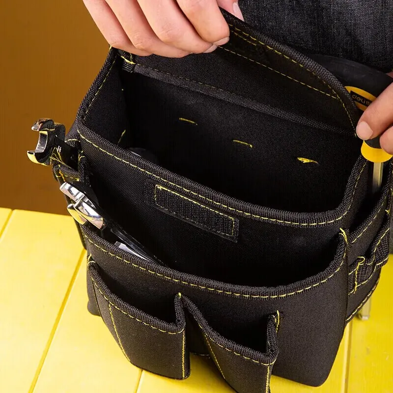 Deli Multifunctional Waist Tool Bag Pouch Pocket Tool Bag Oxford Cloth Repair Hardware Electrician Portable Storage Bag