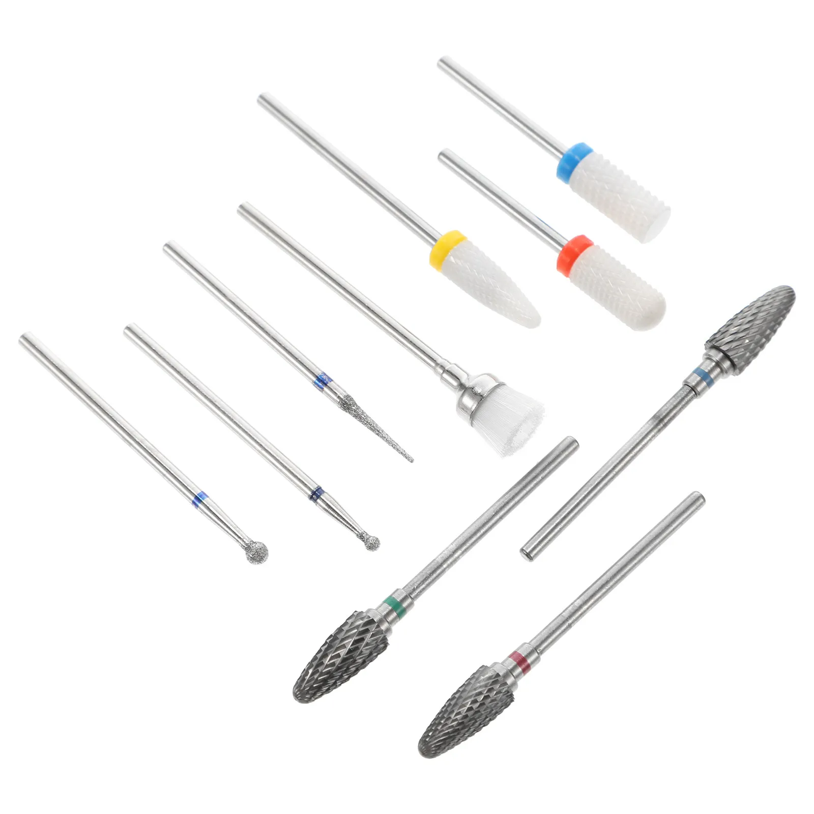 

10Pcs Tungsten Carbide Nail Grinding Heads Set for Manicure Pedicure DIY Home Salon Spa Natural Artificial Nails Nail Art Tools