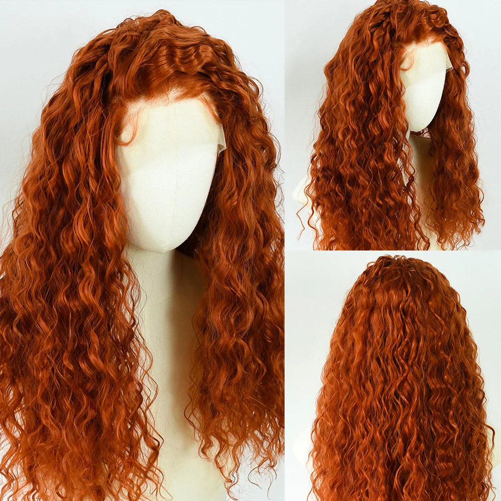 진저 컬리 가발 13x4 HD 루즈 딥 웨이브 프론탈 가발 워터 웨이브 레이스 프론트 가발 글루리스 내열성 데일리 파티용 세일 중